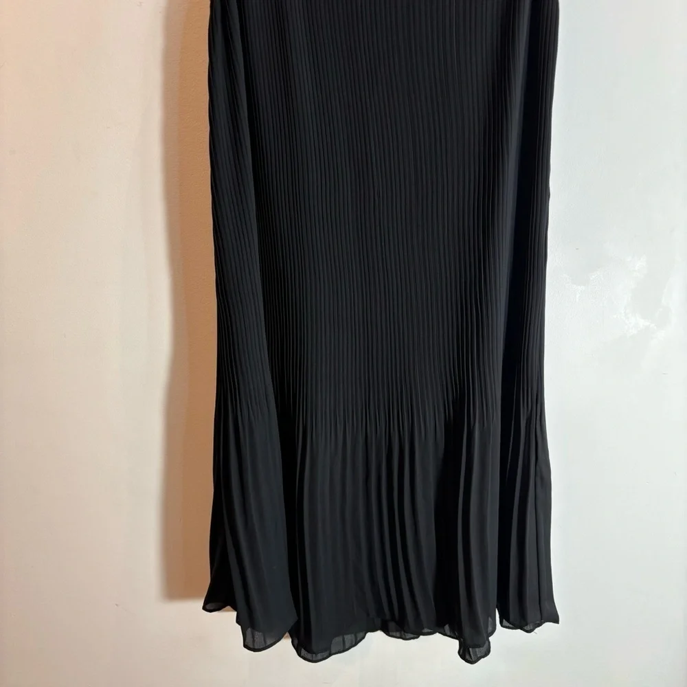 MEIREA FASHION Sz M Micro Pleated Bodice Midi Pleats Ruffle Shift Flowy Dress - Picture 10 of 10